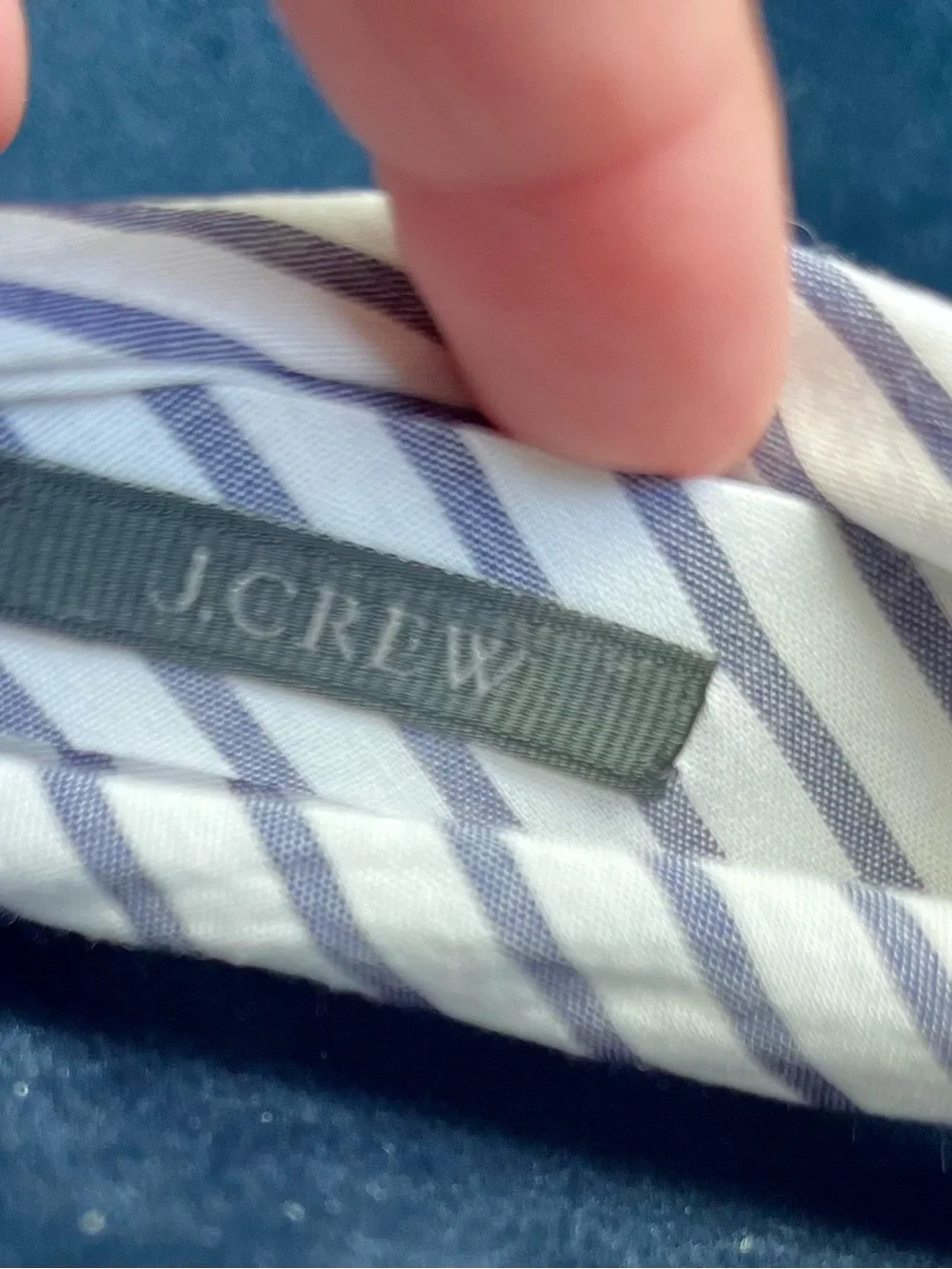 New J Crew Navy Blue & White Striped Cotton Knotted Headband 1